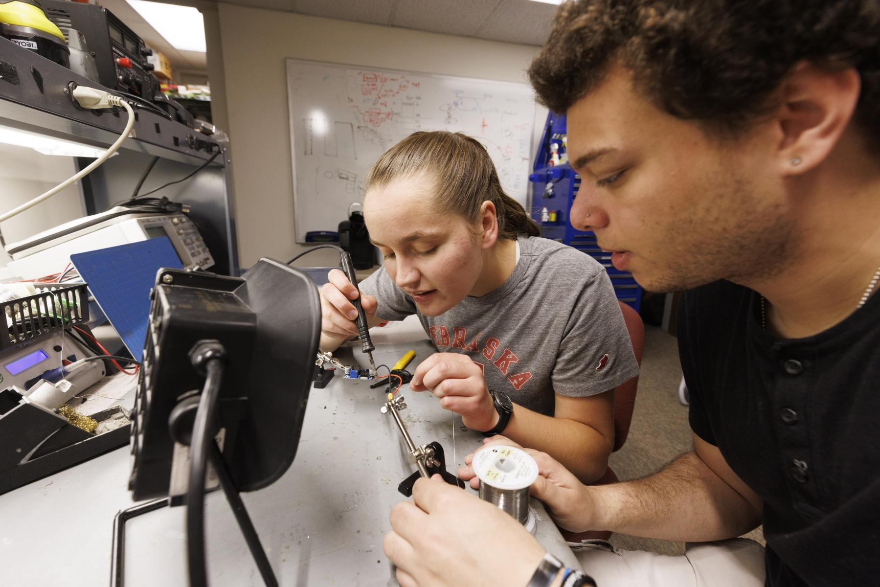 Student working on a computer.