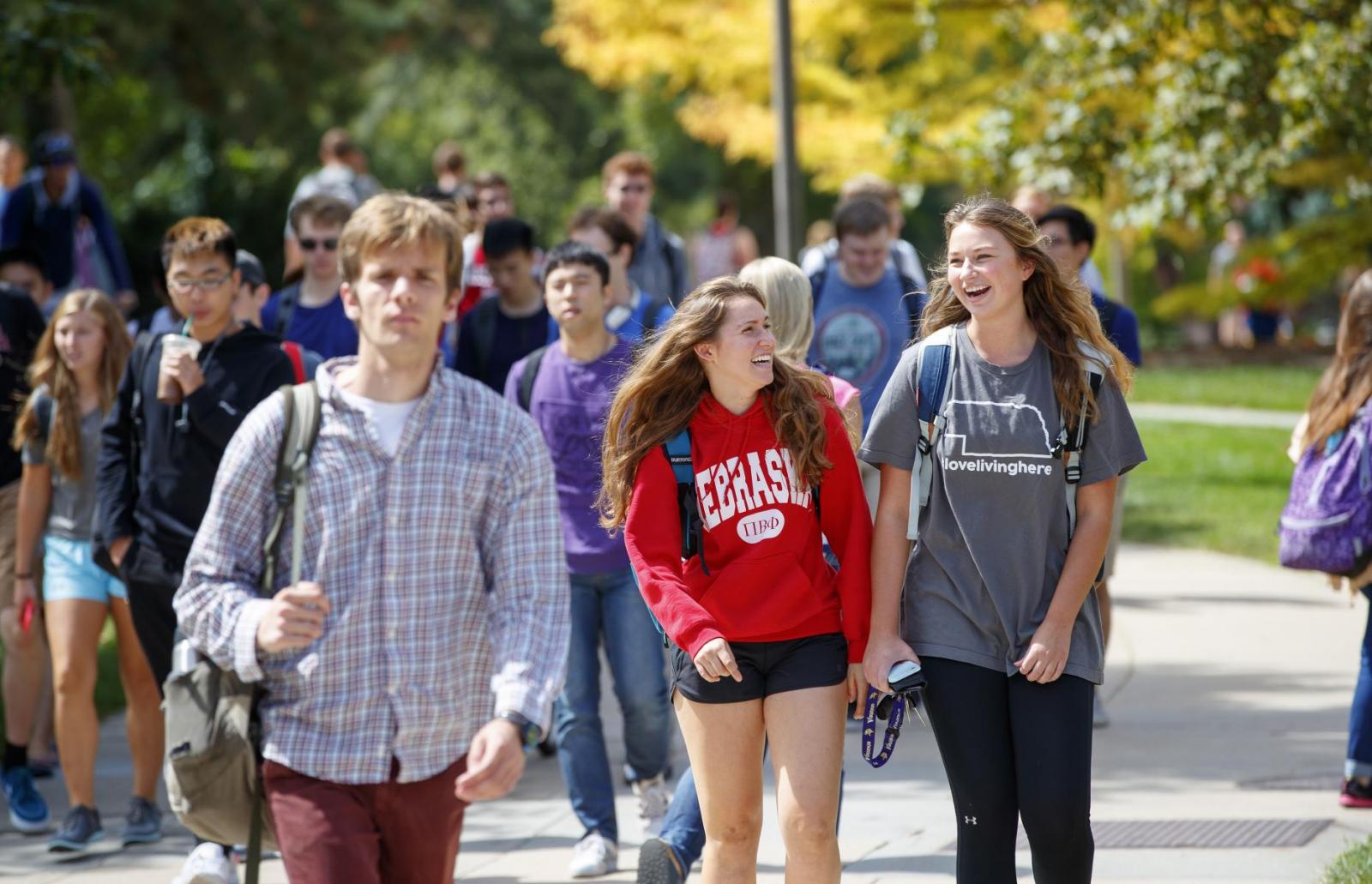 Students on campus.