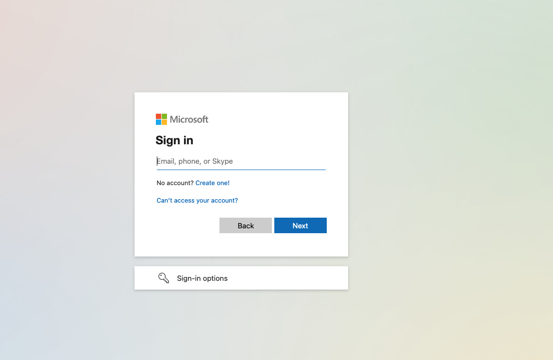 office365 login page