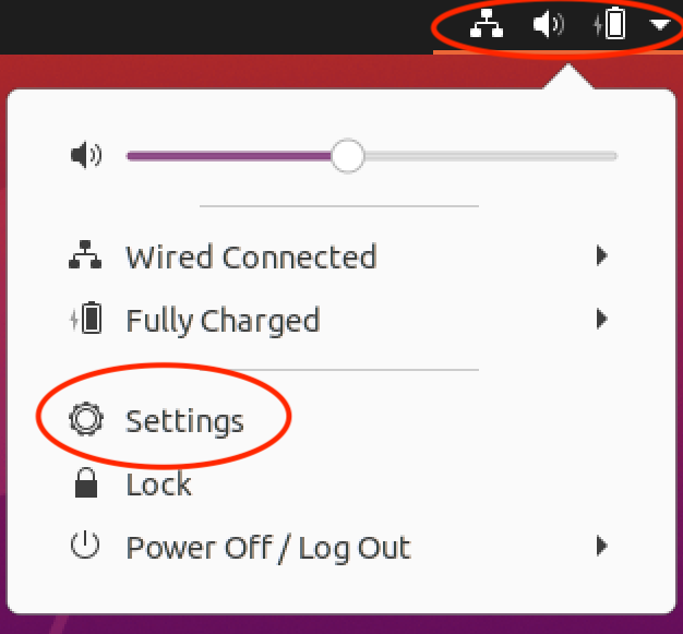 settings icon location