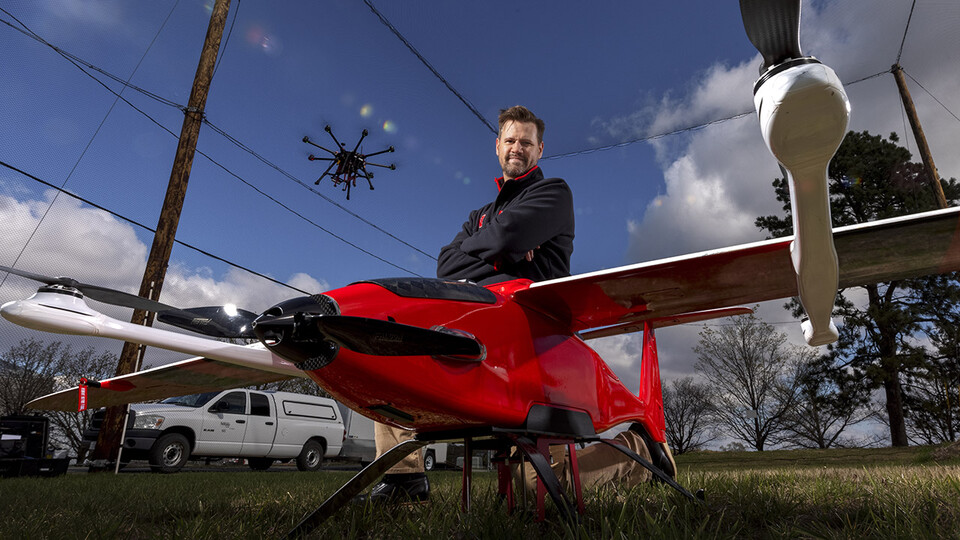 Justin Bradley, assistant professor of computer science and engineering at Nebraska, is using a nearly $500,000, five-year grant from the National Science Foundation’s Faculty Early Career Development Program to give drones and other robots the ability to sense and adapt to a changing environment, diverting energy to the most important tasks at hand while pausing lower-priority work.