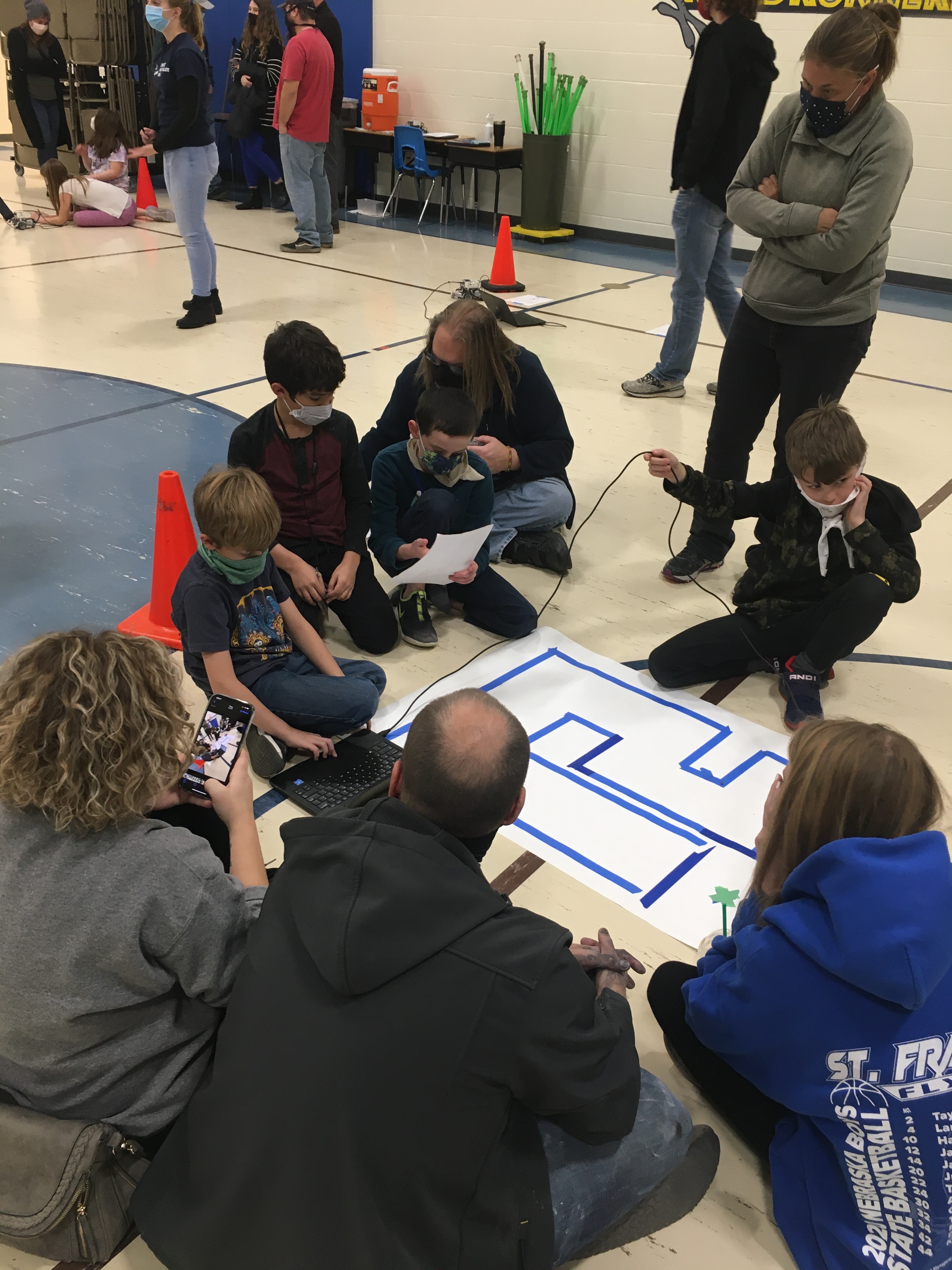 Students and their family members at the Robotics Field Day event on Nov. 18.