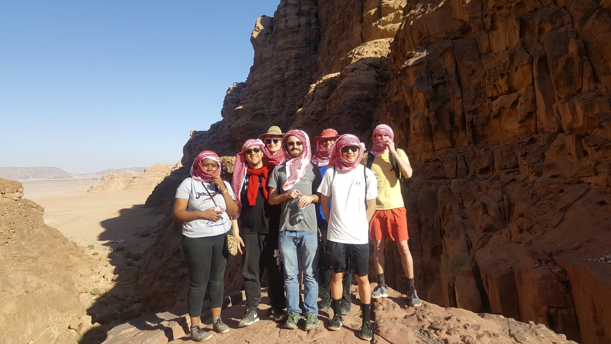 In addition to learning dynamic programming problem-solving strategies at Princess Sumaya University for Technology, the five Nebraska students also visited local world heritage sites and participated in cultural workshops. Courtesy photo from Tareq Daher.