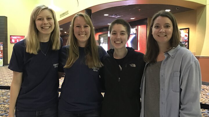 Members of Computing for All at the Lincoln Grand Cinema for the "Hidden Figures" event.