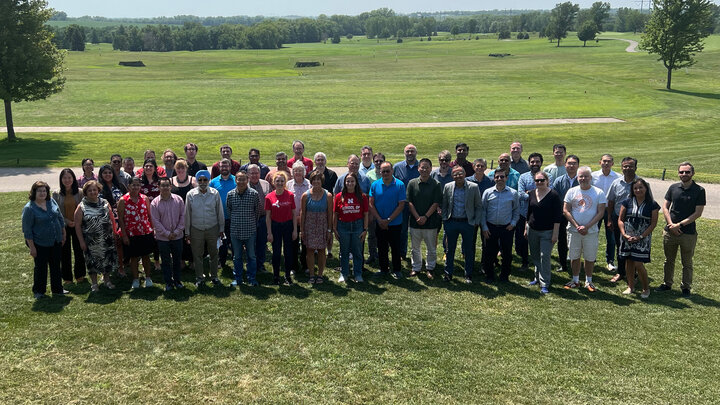 School of Computing faculty and staff at the school's annual retreat lunch in 2023.