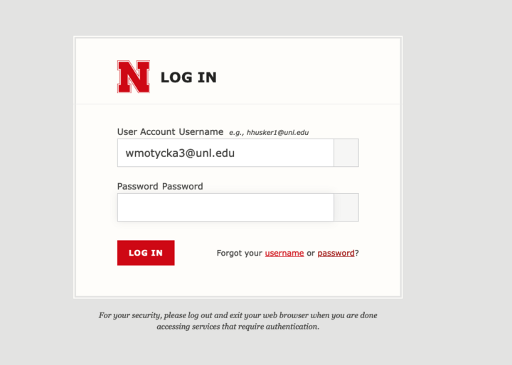 log in