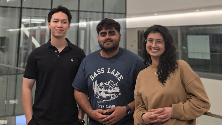 The TasksMind team (from left to right): Thang Do, Vatsal Pandya, and Kashish Syed.